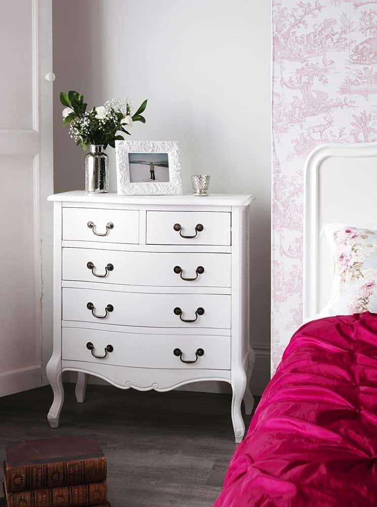 Juliette Shabby Chic Antique White Chest of Drawers