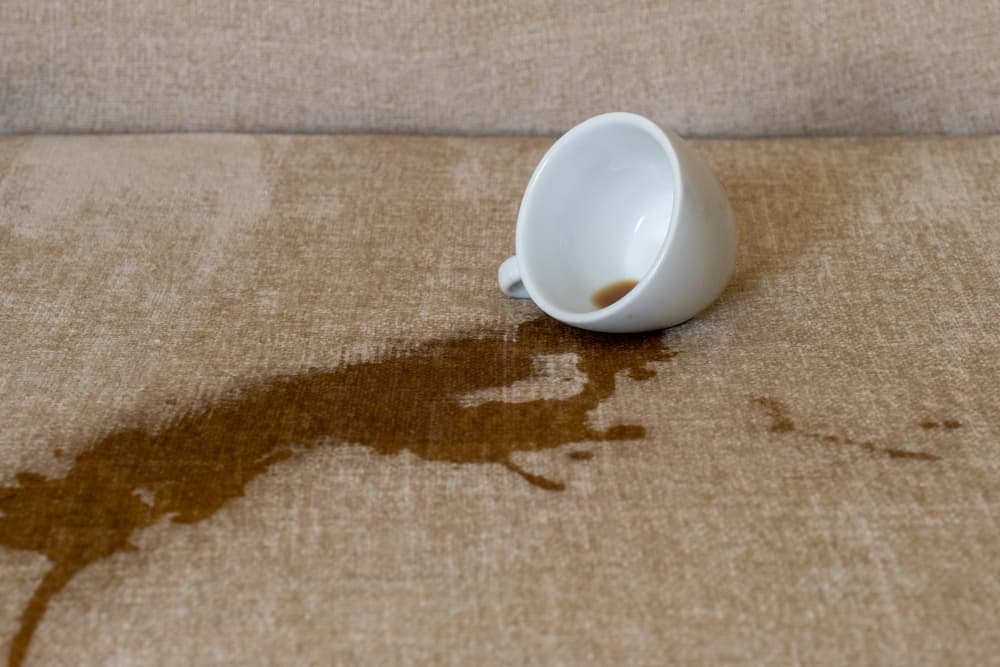 coffee spill on fabric